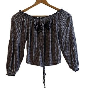 Hollister Gingham Long Sleeve Top Size Small